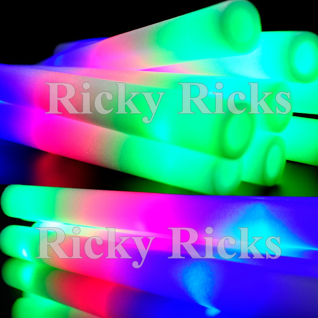 12 PCS LightUp Foam Sticks LED Rally Rave Cheer Tube Soft Glow Baton Wands eBay